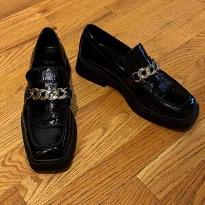 Vagabond chunky patent leather chain loafer